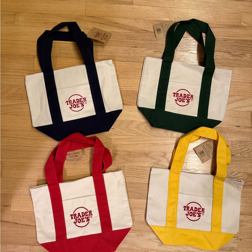 Canvas Tote Bag Collection - Navy, Green, Red, Yellow